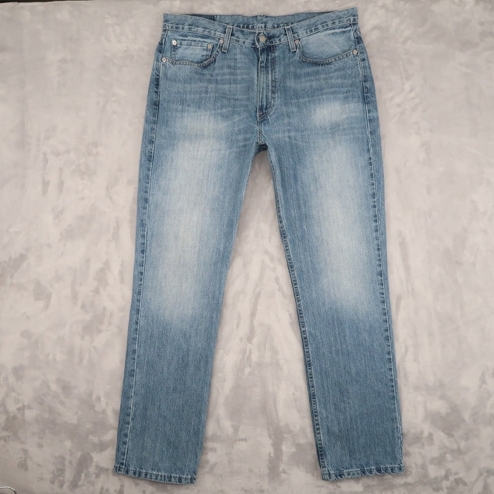 Levi Jeans Mens 36x32 Blue 514 Straight 00514-0540 Light Wash Classic Cotton